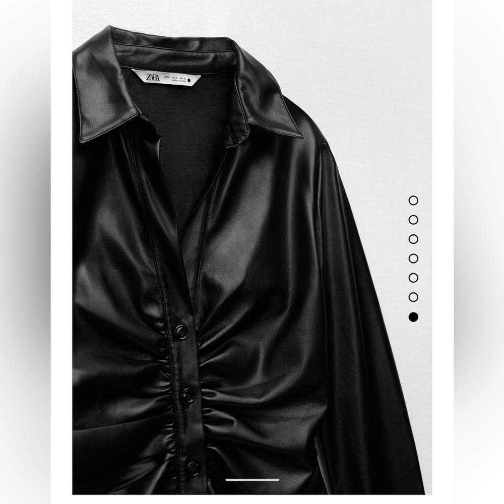 Zara Fitted Faux Leather Shirt - Picture 4 of 8